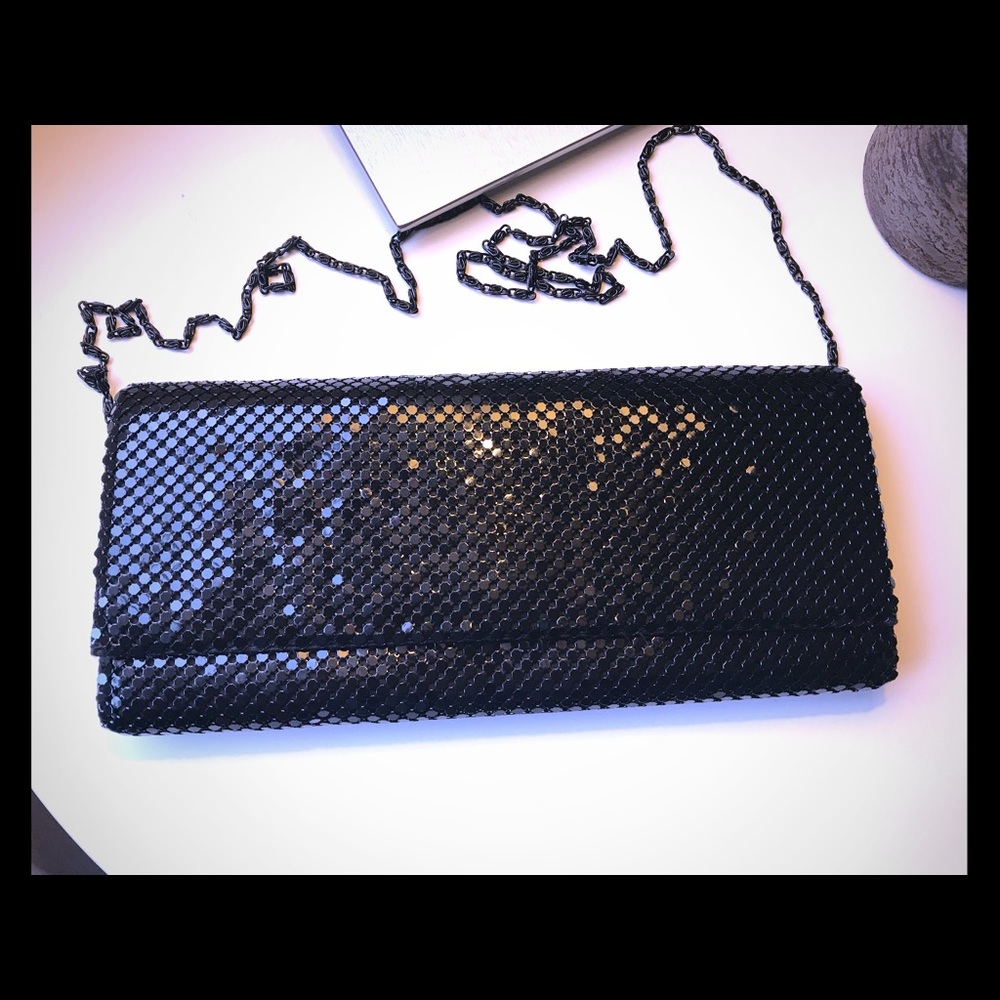 Black Metallic Clutch Purse